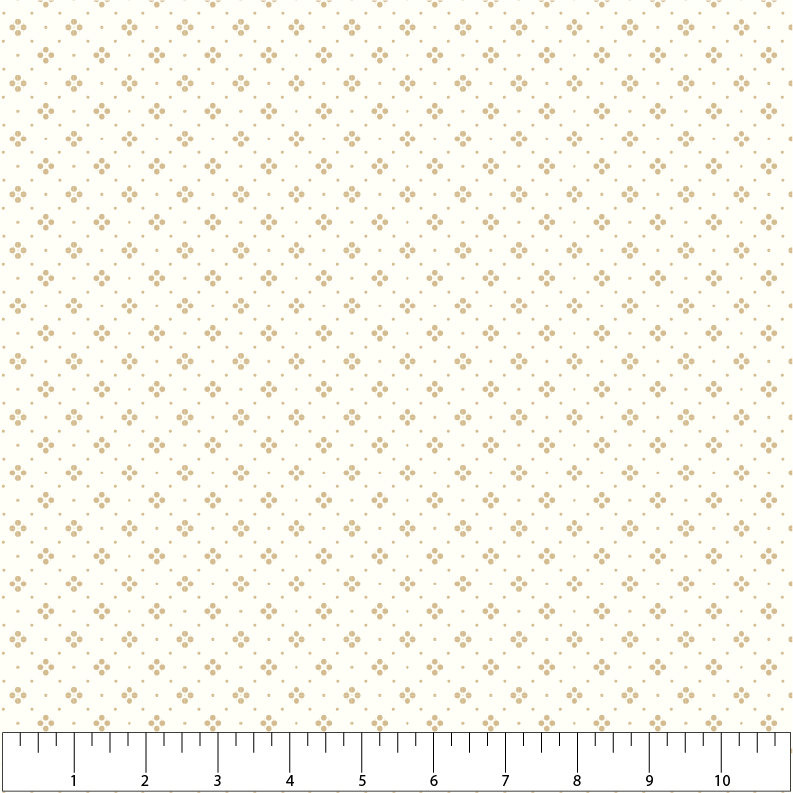 (image for) Bloom Bobbles White and Tan Yardage - Click Image to Close